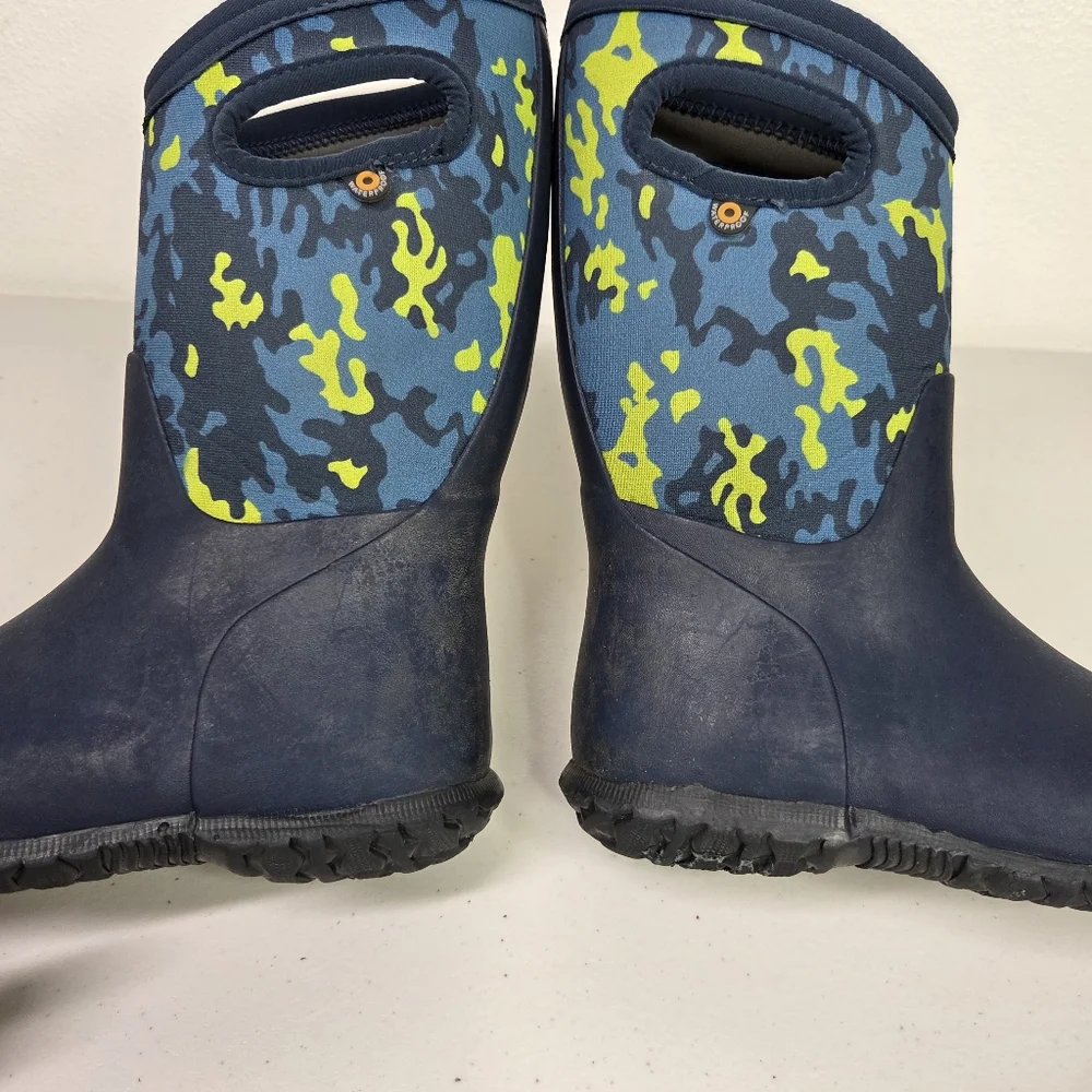Bogs K YORK NEO CAMO Kids Blue and Green Camouflage Rain Snow Boots